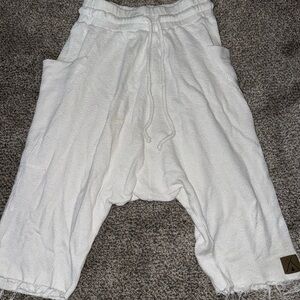 Women's White Drawstring Capris